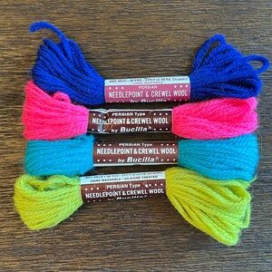Lot of 4 - Bucilla & Wool Yarn | Needlepoint Crewel | Vintage